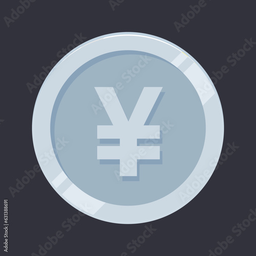 Yen Coin Silver Japan Money Vector