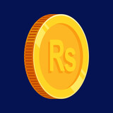 Rupee Pakistan Coin Gold PKR Money Vector