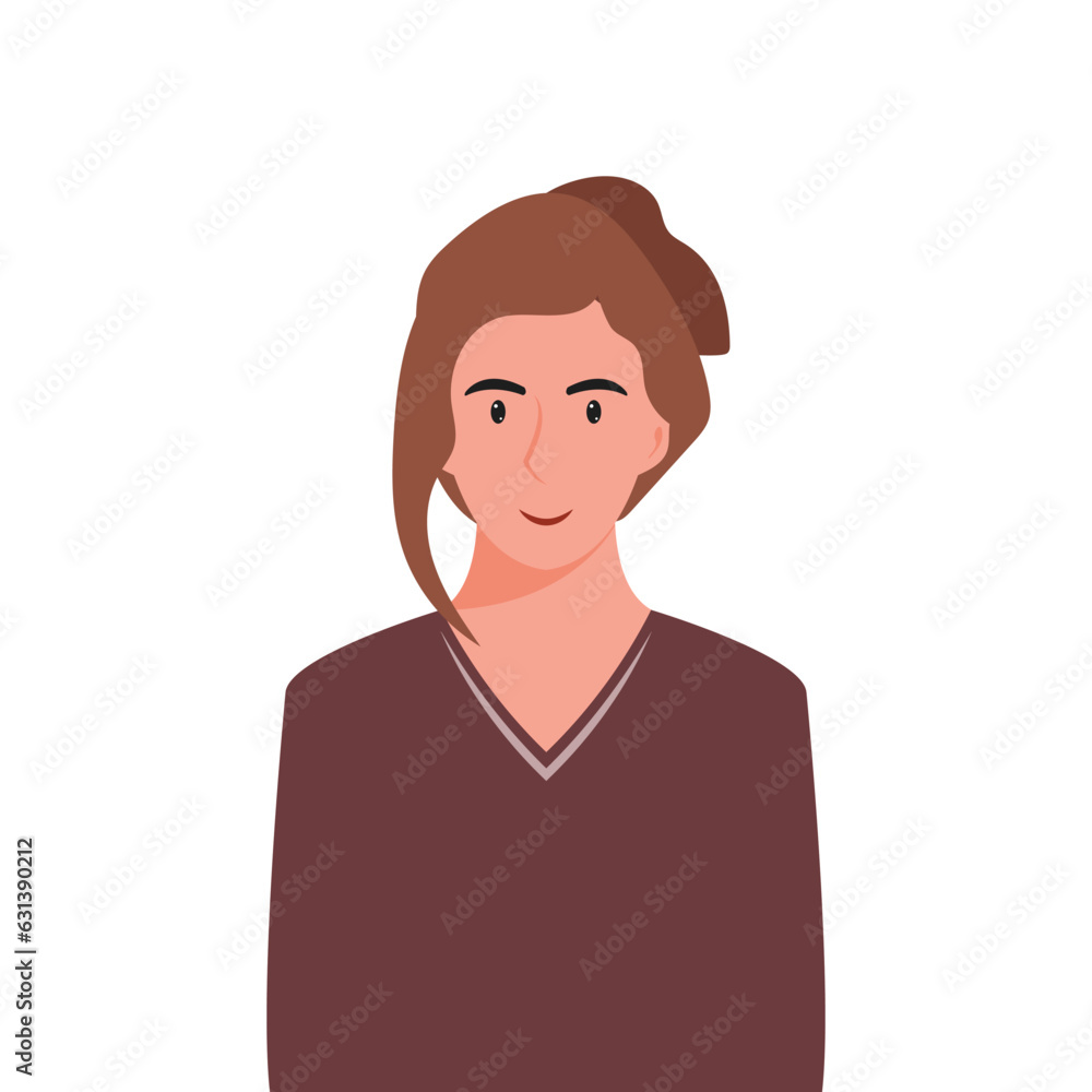 People's faces of woman with happy smiling humans. Avatars. Set of user profiles. Colored flat vector illustration People's faces of woman with happy smiling humans. Avatars. Set of user profiles. Colored flat vector illustration