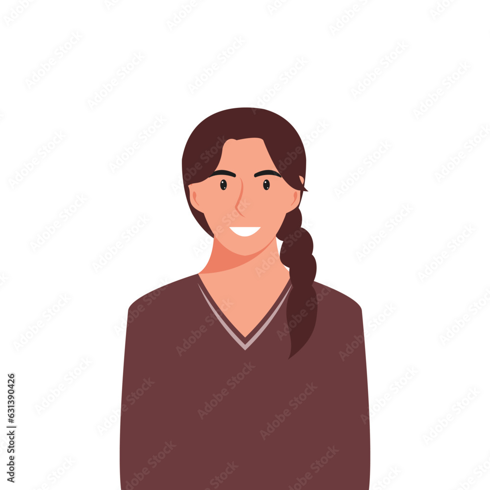People's faces of woman with happy smiling humans. Avatars. Set of user profiles. Colored flat vector illustration People's faces of woman with happy smiling humans. Avatars. Set of user profiles. Colored flat vector illustration