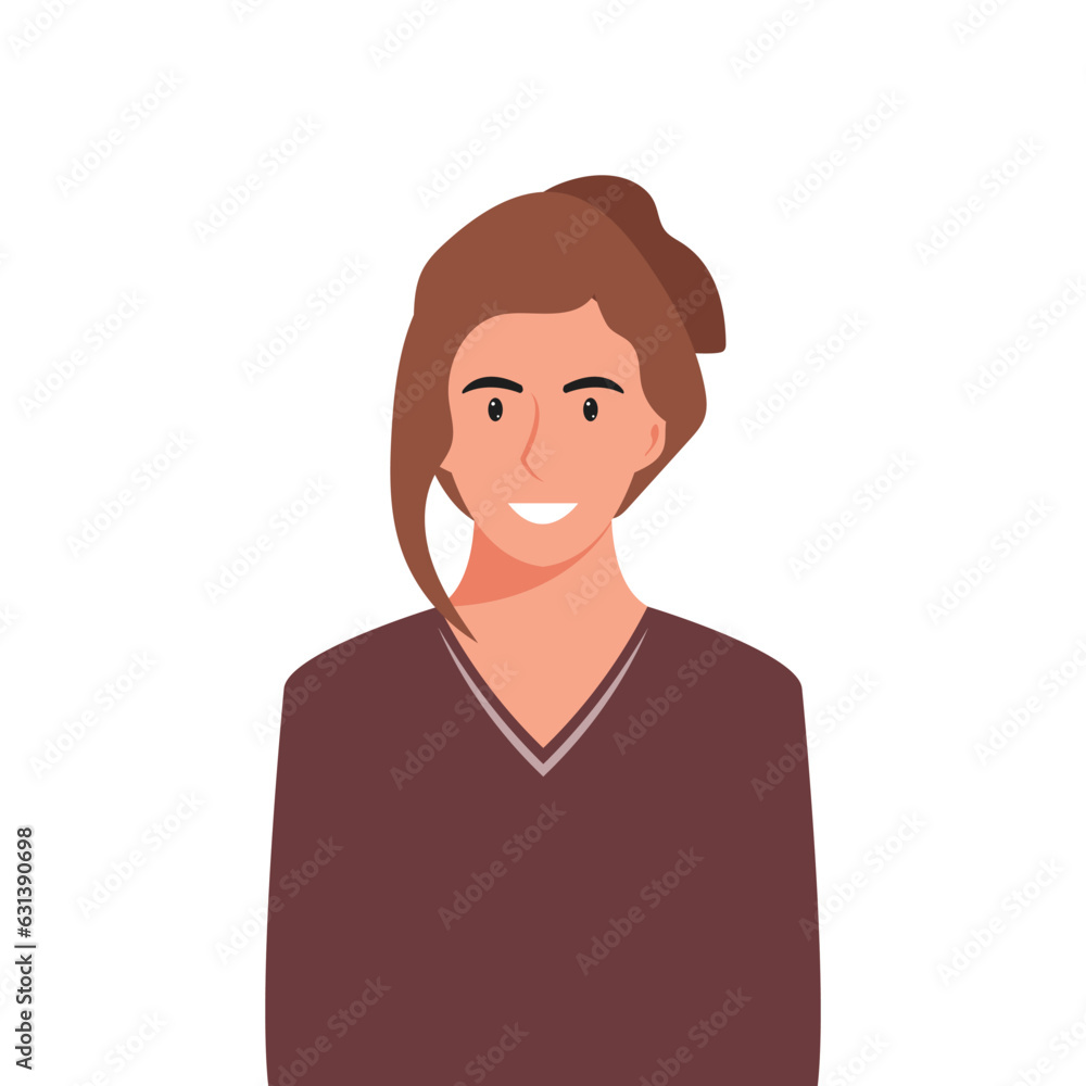 People's faces of woman with happy smiling humans. Avatars. Set of user profiles. Colored flat vector illustration People's faces of woman with happy smiling humans. Avatars. Set of user profiles. Colored flat vector illustration