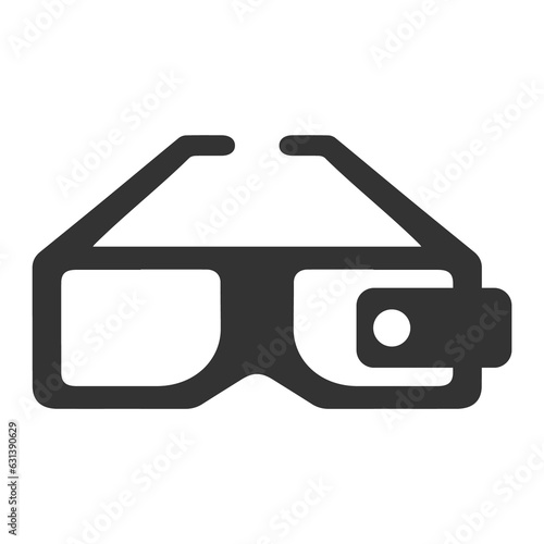 Vector illustration of sophisticated glasses icon in dark color and transparent background(png).