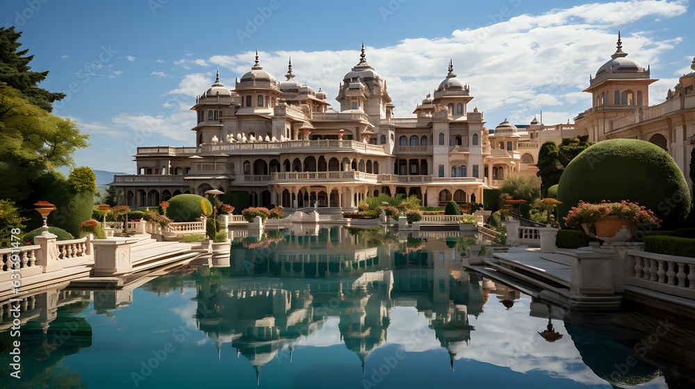 The splendor of an Indian palace adorned with jewels 