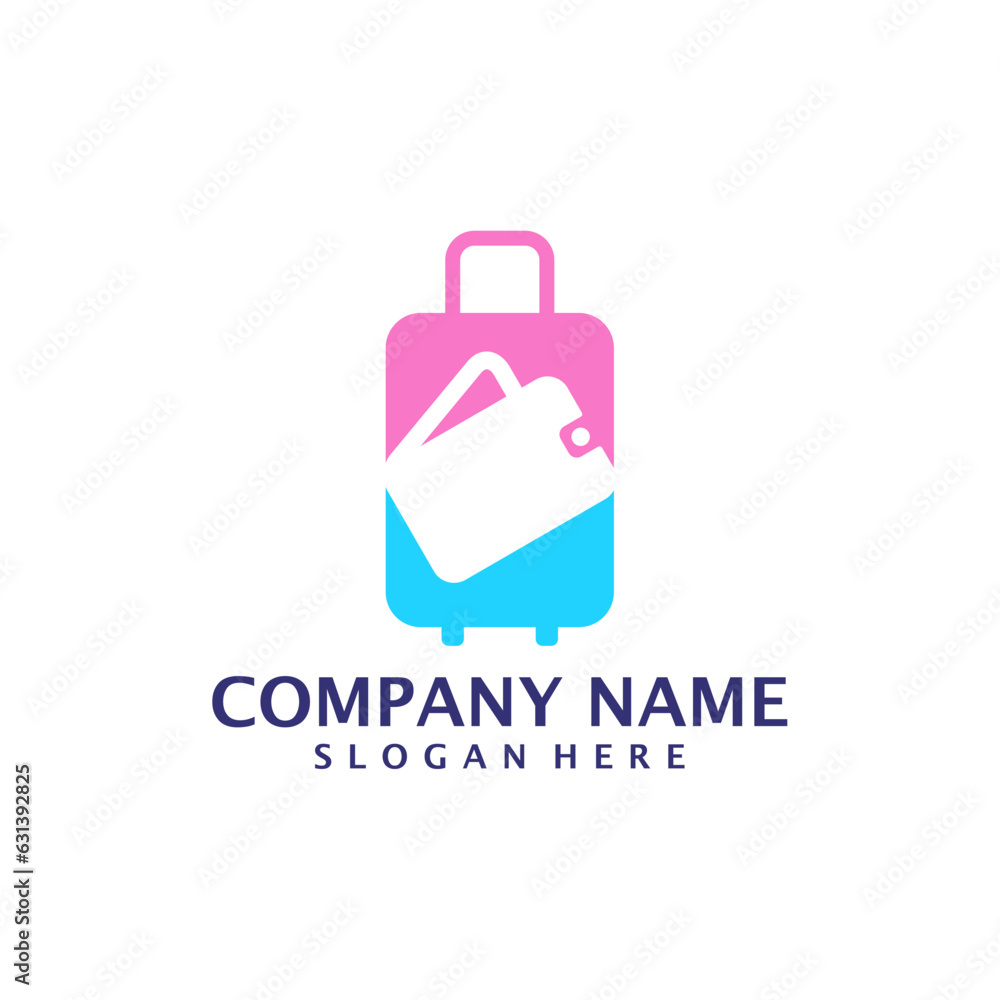 Wallet with Suitcase logo design concept vector. Suitcase logo design template Wallet with Suitcase logo design concept vector. Suitcase logo design template