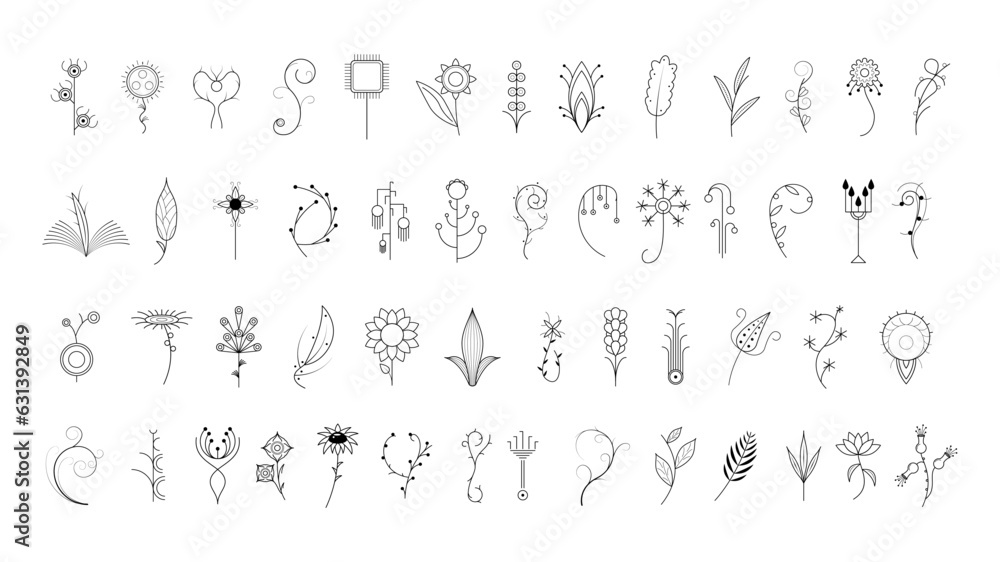 Big Abstract Set Doodle Elements Hand Drawn Collection Botanic Herbal Flora Leaf Branch Vine Flower Plant Elements F Vector Desgin Style Big Abstract Set Doodle Elements Hand Drawn Collection Botanic Herbal Flora Leaf Branch Vine Flower Plant Elements F Vector Desgin Style