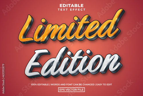 Shiny 3D limited edition text style editable text effect template