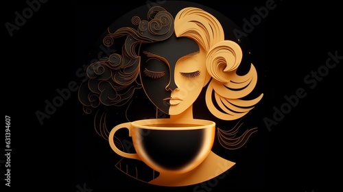 International coffee day background generates coffee and coffee shop cartoon illustrations.AI generated.