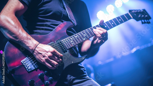 Close-up shot of playing electric sports at a concert