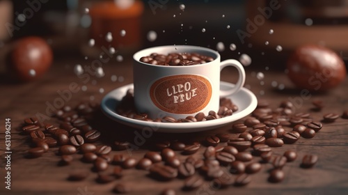International coffee day background generates coffee and coffee shop cartoon illustrations.AI generated. 