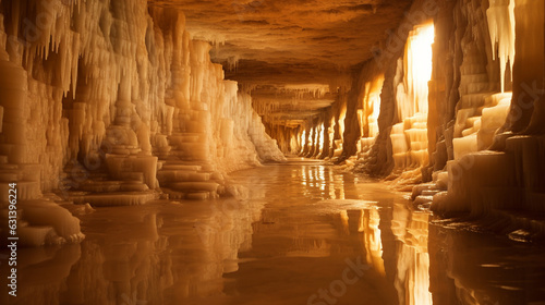 Serene Underground Salt Lake in the Mine 