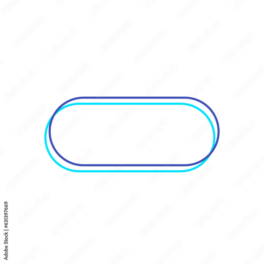 blue blank label with double frame, label icon button blue blank label with double frame, label icon button