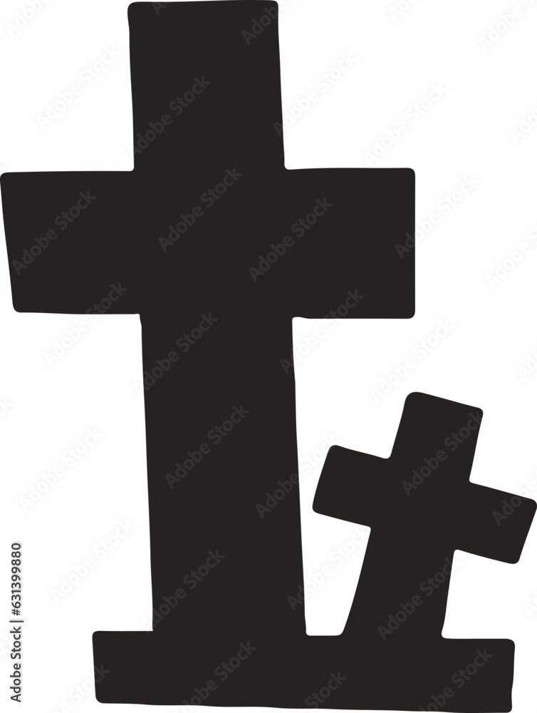 Obraz premium cross on the grave silhouette
