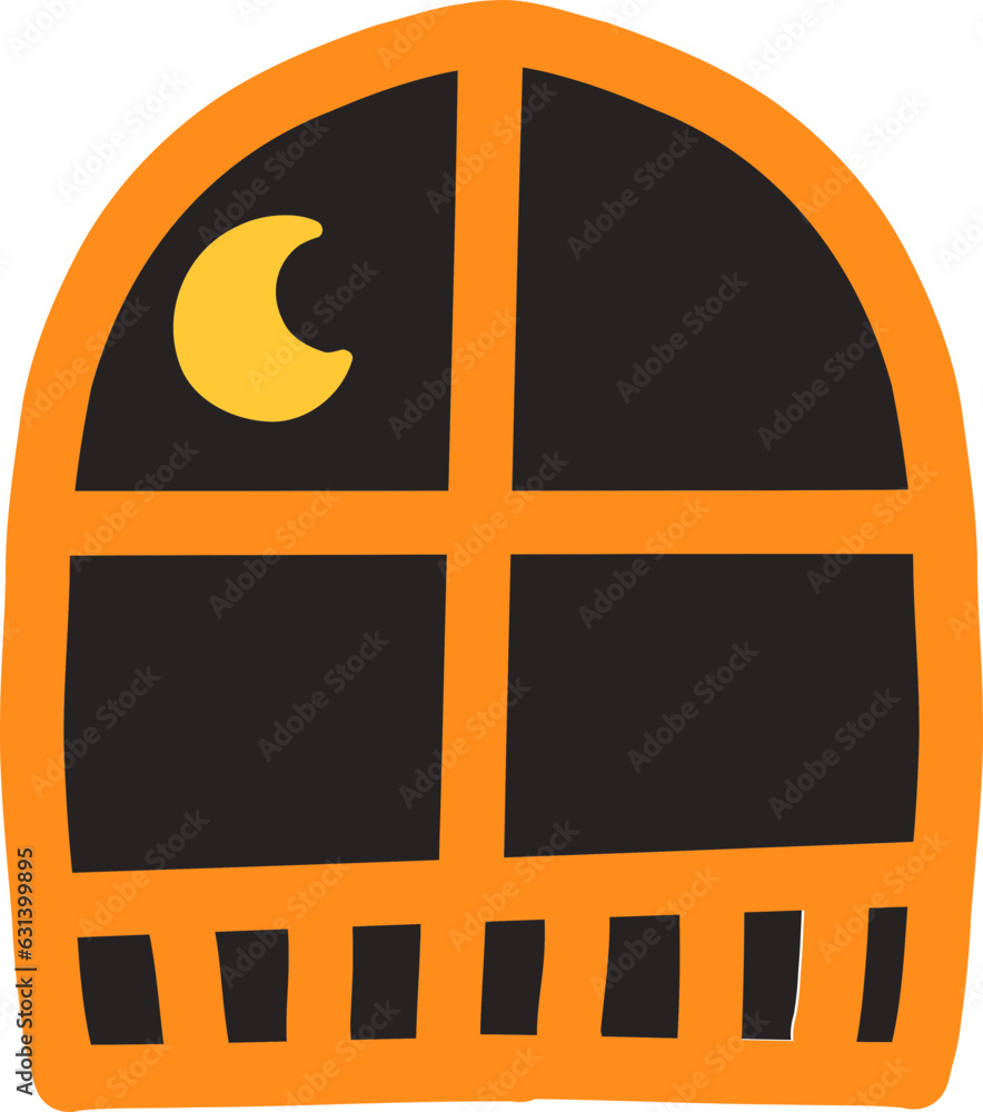 halloween window frame silhouette with moon halloween window frame silhouette with moon