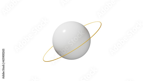 Fototapeta Naklejka Na Ścianę i Meble -  3d sphere with gold ring orbit, 3d render
