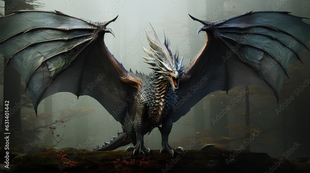 Fototapeta premium ferocious dragons of breeding season, Created with generative AI