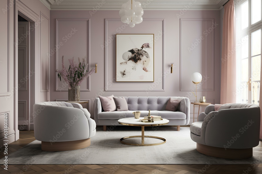 Fototapeta premium modern living room made by midjeorney