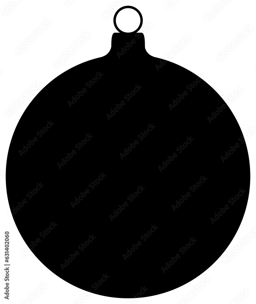 Christmas ball icon silhouette. Christmas ball icon silhouette.