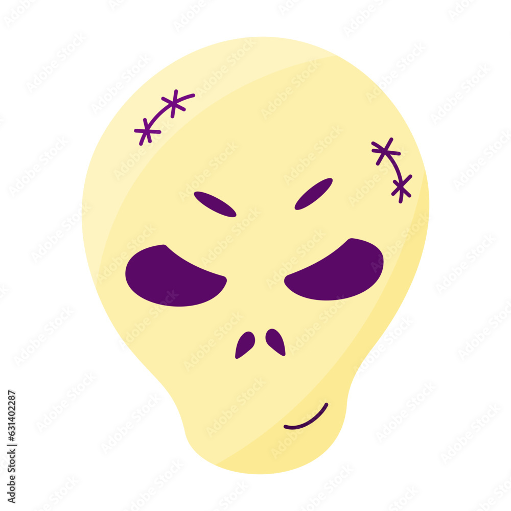halloween skull emotion color scary element icon halloween skull emotion color scary element icon