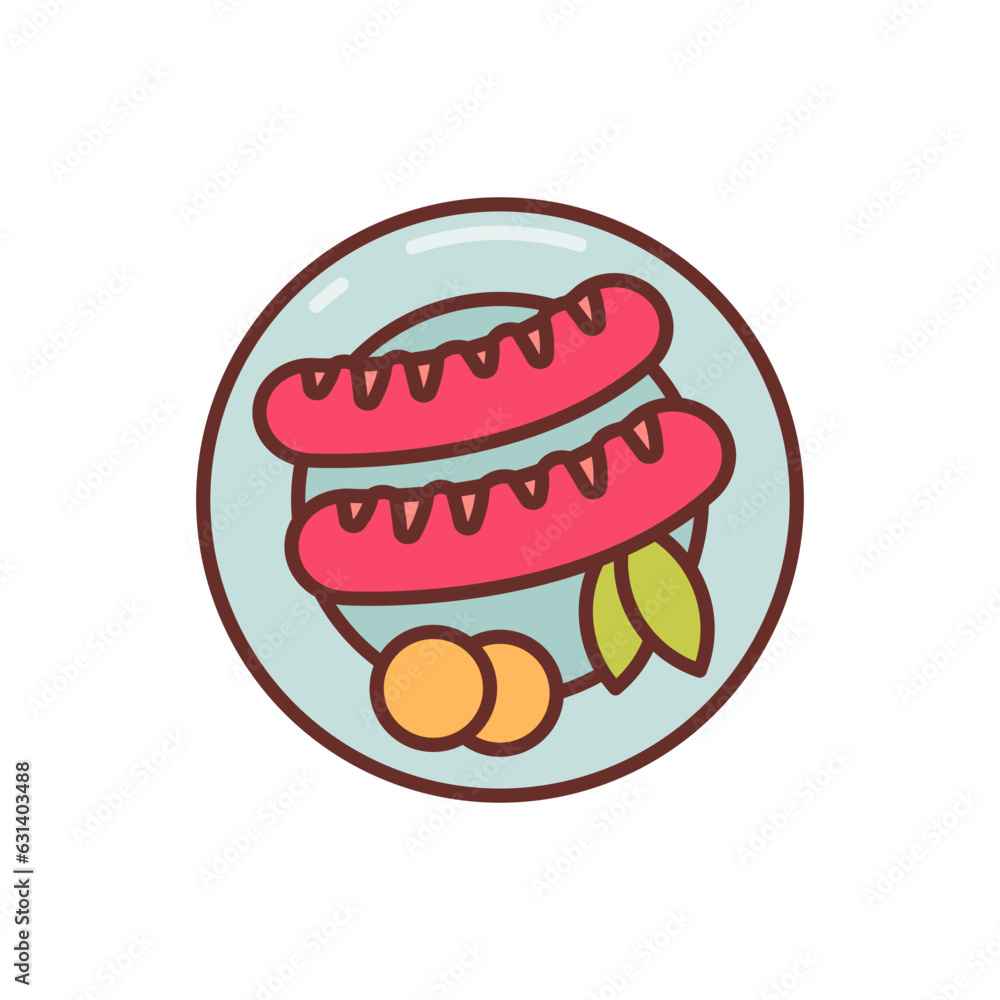Sausages icon in vector. Illustration Sausages icon in vector. Illustration