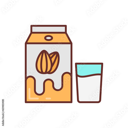 Almond Milk icon in vector. Illustration