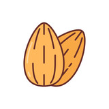 Almond icon in vector. Illustration