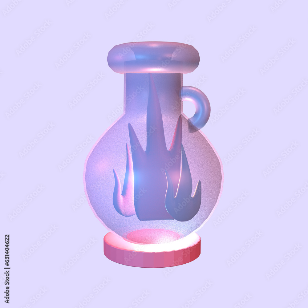 3D icon video games energy potion rendered isolated on the colored background 3D icon video games energy potion rendered isolated on the colored background