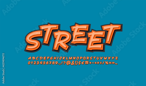 Comic handwritten font, script alphabet, calligraphy cursive typeface, hand drawn typeface in graffiti style, vector illustration 10EPS