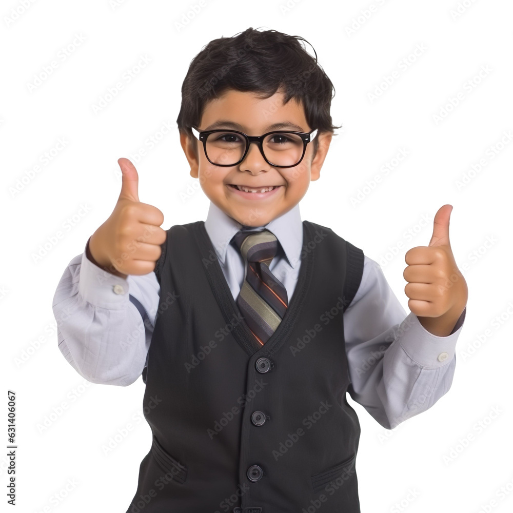 front view close up of a latin boy model dressed in Economist costume with thumbs up isolated on a transparent white background front view close up of a latin boy model dressed in Economist costume with thumbs up isolated on a transparent white background