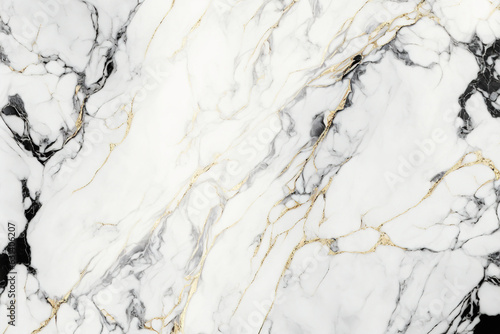 White and gold marble textured background. Abstract design, 4k wallpaper. AI © NadiaArts