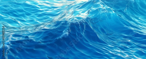 beautiful blue waves water background. generative ai