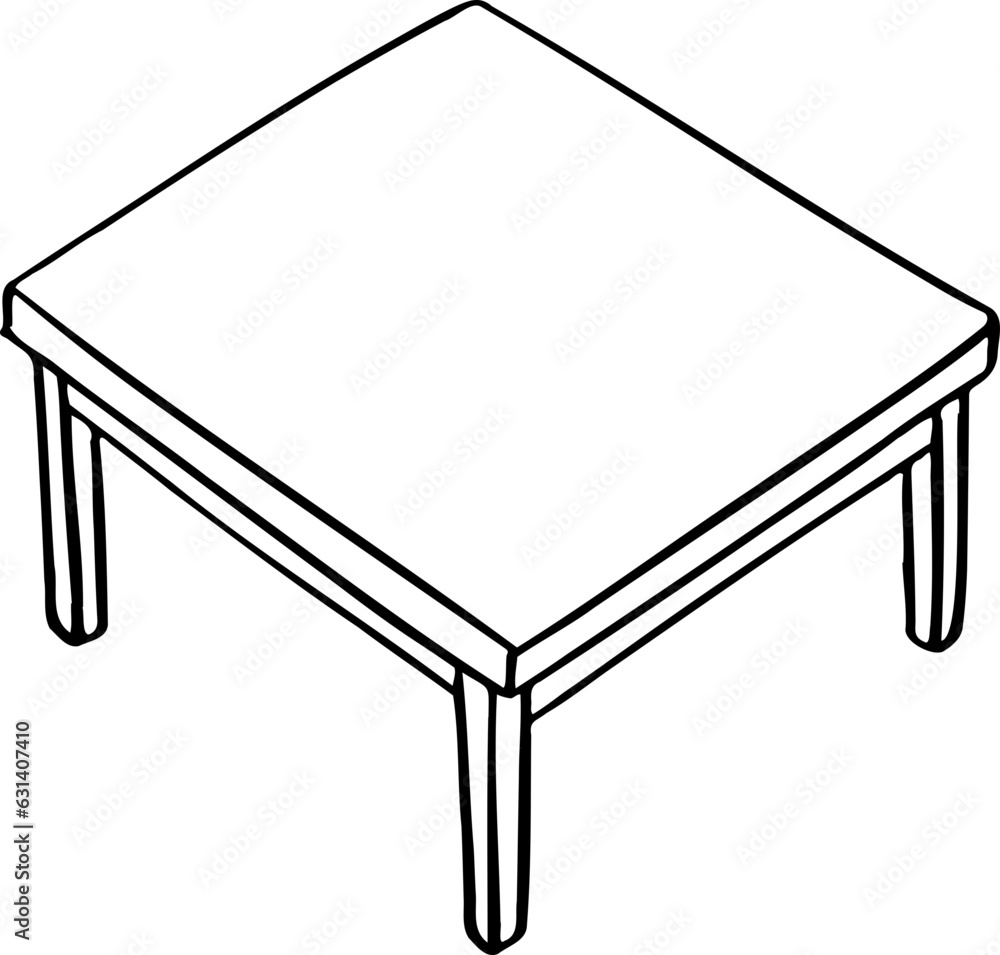 hand drawn vector illustration of an desk hand drawn vector illustration of an desk