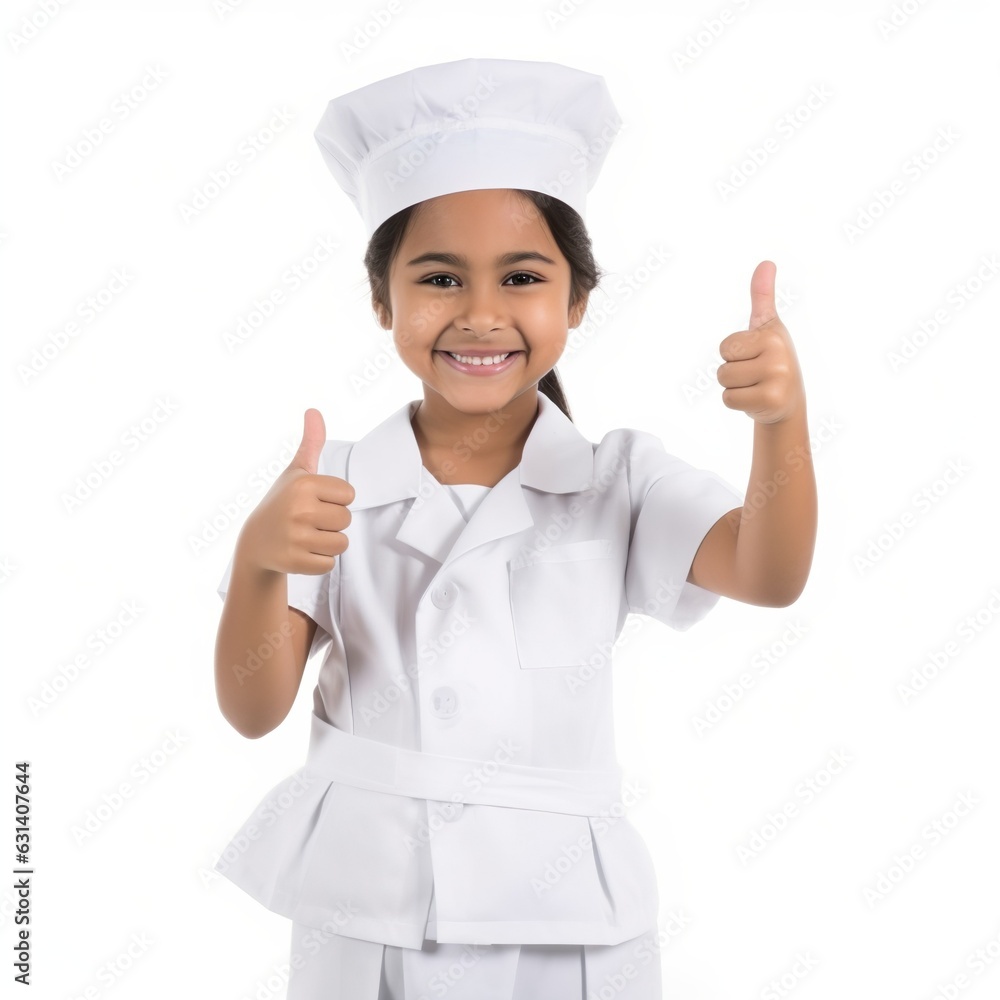 front view close up of a latin girl model dressed in Nurse costume with thumbs up isolated on a transparent white background front view close up of a latin girl model dressed in Nurse costume with thumbs up isolated on a transparent white background