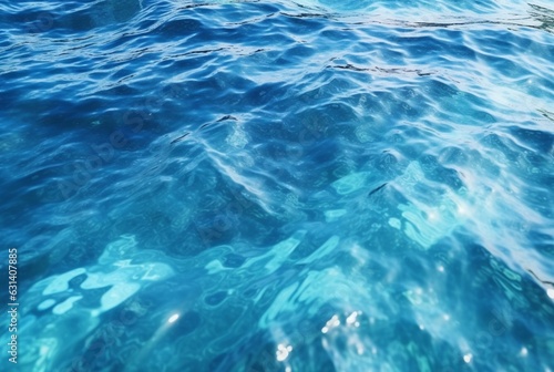 beautiful blue waves water background. generative ai
