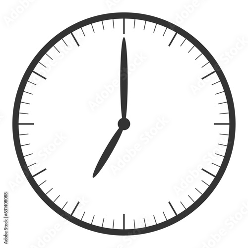 文字なしの時計7時00分（正面）-0-6