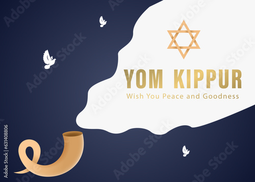 Tela Yom Kippur Template Vector Illustration