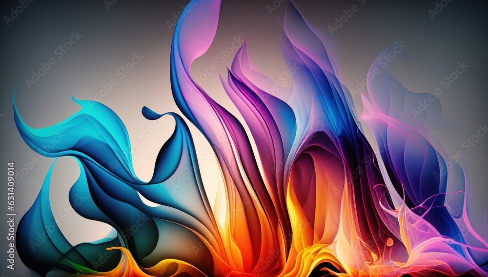 Colorful Flames Background, Generative AI