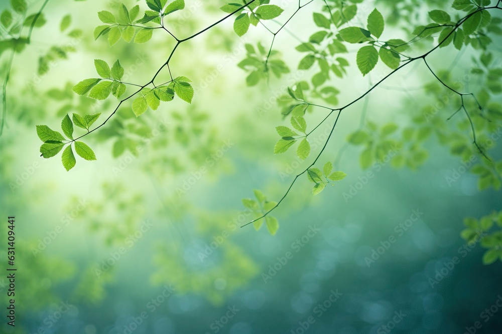 Minimalist abstract of green leaves, green leaves background