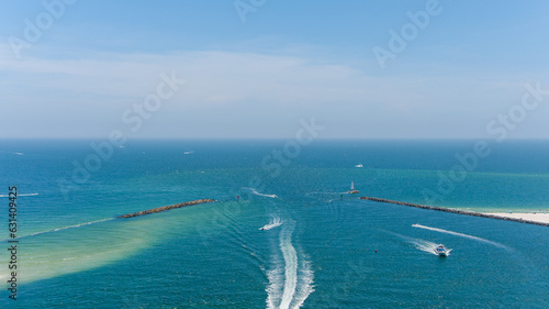 Aerial view of Perdido Pass in Orange Beach, AL