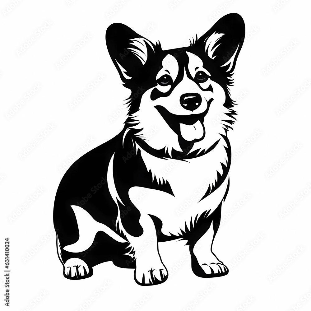 illustration of a dog. corgi. generative ai