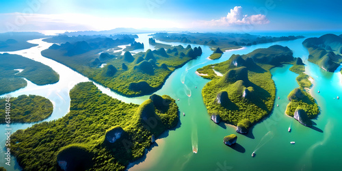 Illustration of a beautiful view of Phang Nga, Thailand
