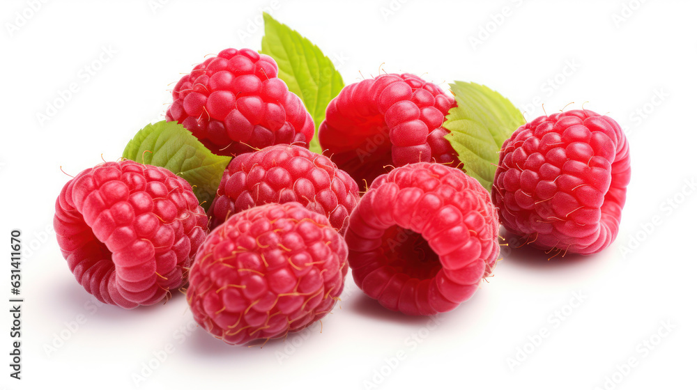 Fresh raspberries on white background Fresh raspberries on white background