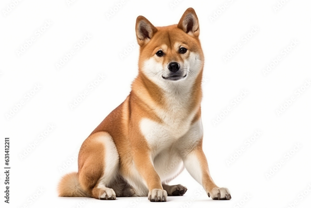Portrait of Shiba Inu dog on white background Portrait of Shiba Inu dog on white background