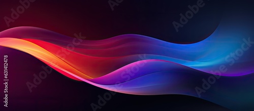 A background with a dark, grainy color gradient wave, featuring purple, red, yellow, blue, and