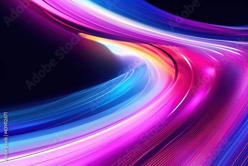 abstract futuristic background with gold PINK blue glowing neon fluid waves techno sound shap Data transfer concept Fantastic wallpaper