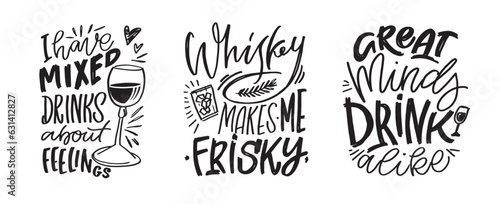 Cute hand drawn doodle lettering postcard about alcohol. Lettering art fot t-shirt design, banner, web, mug print, bag art.