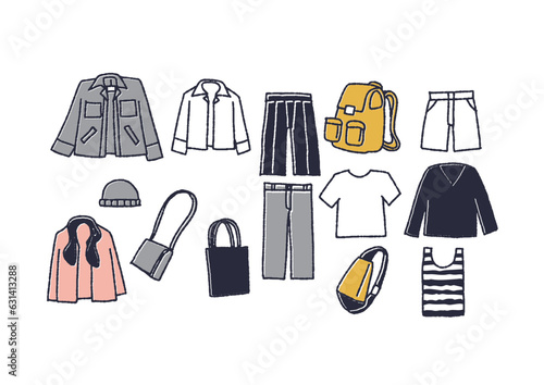 さまざまな男性のファッションのイラストセット
