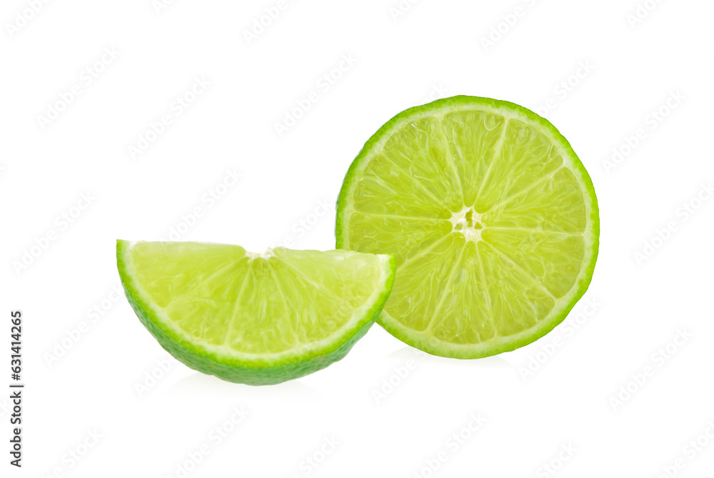 Lime slice. Fruit isolated on white background. Lime slice. Fruit isolated on white background.