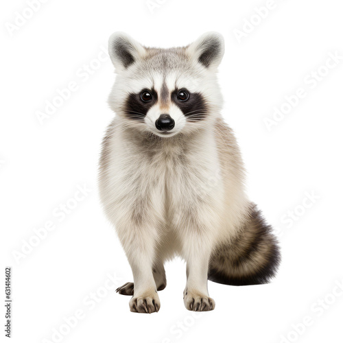 raccoon looking isolated on white © Tidarat