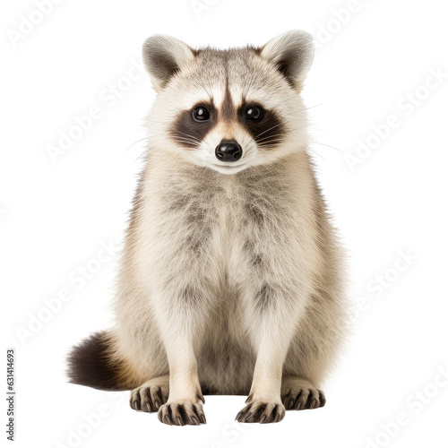 raccoon looking isolated on white © Tidarat