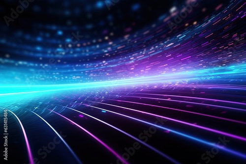 abstract futuristic background with pink blue glowing neon moving high speed wave lines and bokeh lights. Data transfer concept Fantastic wallpaper